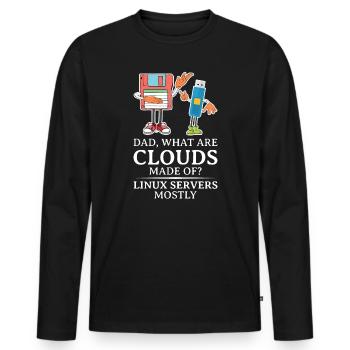 Cloud Computing Informatik Tech - Männer Premium Bio Langarmshirt - Schwarz - Vorne - Nico (187cm)