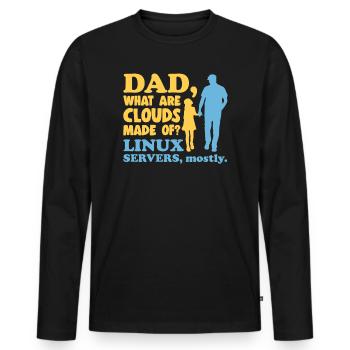 Cloud Computing Informatik Tech - Männer Premium Bio Langarmshirt - Schwarz - Vorne - Nico (187cm)
