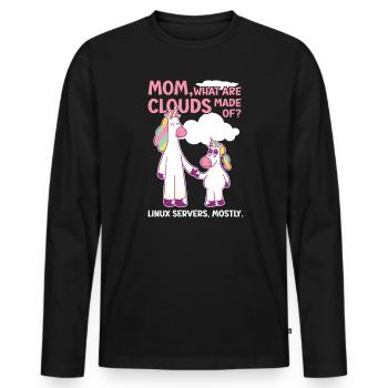Cloud Computing Informatik Tech - Männer Premium Bio Langarmshirt - Schwarz - Vorne - Nico (187cm)