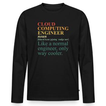 Cloud Computing Engineer Definition Retro Computer - Männer Premium Bio Langarmshirt - Schwarz - Vorne - Nico (187cm)