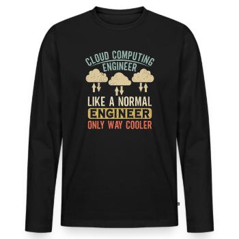 Cloud Computing Engineer Definition Retro Computer - Männer Premium Bio Langarmshirt - Schwarz - Vorne - Nico (187cm)