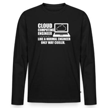 Cloud Computing Engineer Definition Retro Computer - Männer Premium Bio Langarmshirt - Schwarz - Vorne - Nico (187cm)