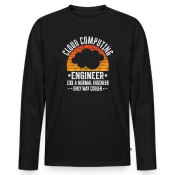 Cloud Computing Engineer Definition Retro Computer - Männer Premium Bio Langarmshirt - Schwarz - Vorne - Nico (187cm)