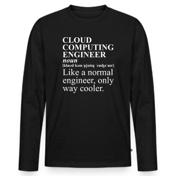 Cloud Computing Engineer Definition Retro Computer - Männer Premium Bio Langarmshirt - Schwarz - Vorne - Nico (187cm)