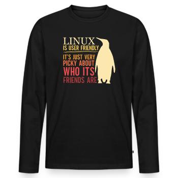 Linux Is User Friendly - Cloud Computing Engineer - Männer Premium Bio Langarmshirt - Schwarz - Vorne - Nico (187cm)