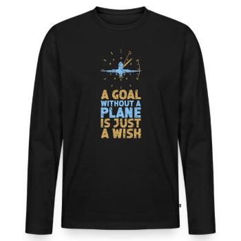 Captain Airline Pilot Jumbo Jet - Men's Premium Organic Long Sleeve Shirt - black - Front - Nico (187cm)