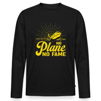 Capitaine de ligne - T-shirt manches longues Premium bio Homme - noir - Devant - Nico (187cm)