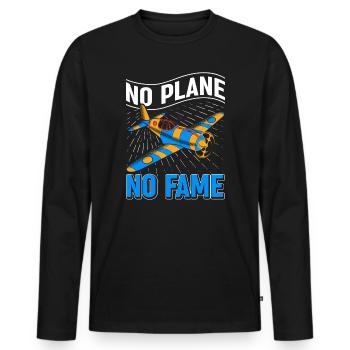 Pilote de ligne Pilote Slogan Pilote d’avion Pilote - T-shirt manches longues Premium bio Homme - noir - Devant - Nico (187cm)