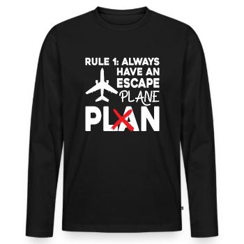 Pilote de ligne Pun Escape Pilote d’avion - T-shirt manches longues Premium bio Homme - noir - Devant - Nico (187cm)
