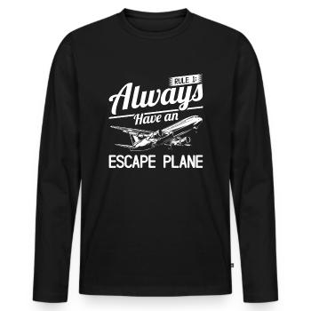 Pilote de ligne Pun Aviation Pilote d’avion - T-shirt manches longues Premium bio Homme - noir - Devant - Nico (187cm)