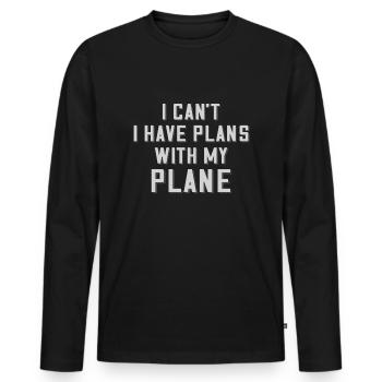 Airline Pilot Pun Flugzeugpiloten - Männer Premium Bio Langarmshirt - Schwarz - Vorne - Nico (187cm)