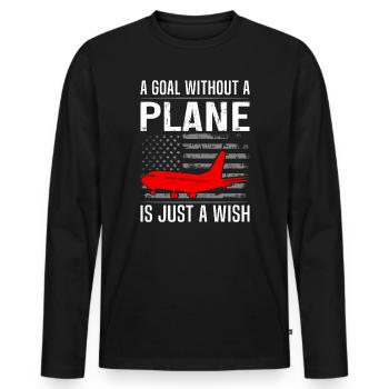 Zitat eines Airline-Piloten - Männer Premium Bio Langarmshirt - Schwarz - Vorne - Nico (187cm)