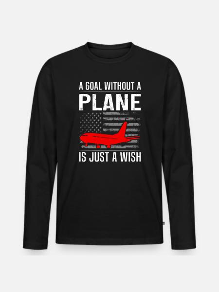 Zitat eines Airline-Piloten - Männer Premium Bio Langarmshirt - Schwarz