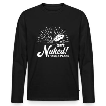Airline Pilot Zitat Ich habe einen Flugzeugpiloten - Männer Premium Bio Langarmshirt - Schwarz - Vorne - Nico (187cm)