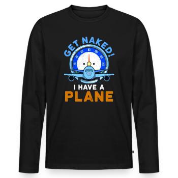 Airline Pilot Zitat Ich habe einen Flugzeugpiloten - Männer Premium Bio Langarmshirt - Schwarz - Vorne - Nico (187cm)