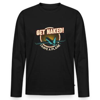 Airline Pilot Zitat Ich habe einen Flugzeugpiloten - Männer Premium Bio Langarmshirt - Schwarz - Vorne - Nico (187cm)