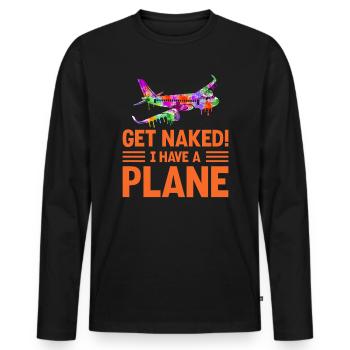Airline Pilot Zitat Ich habe einen Flugzeugpiloten - Männer Premium Bio Langarmshirt - Schwarz - Vorne - Nico (187cm)