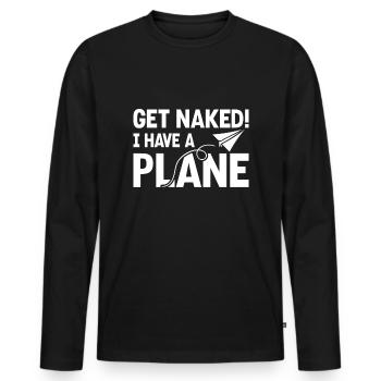 Airline Pilot Zitat Ich habe einen Flugzeugpiloten - Männer Premium Bio Langarmshirt - Schwarz - Vorne - Nico (187cm)