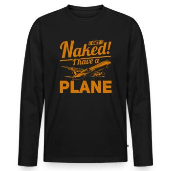 Airline Pilot Zitat Ich habe einen Flugzeugpiloten - Männer Premium Bio Langarmshirt - Schwarz - Vorne - Nico (187cm)
