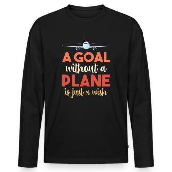 Airline Pilot Zitat Ich habe einen Flugzeugpiloten - Männer Premium Bio Langarmshirt - Schwarz - Vorne - Nico (187cm)