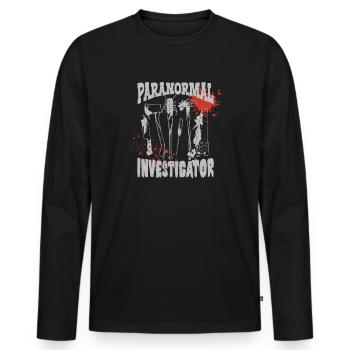Ghost Hunting Paranormal Investigator - Men's Premium Organic Long Sleeve Shirt - black - Front - Nico (187cm)