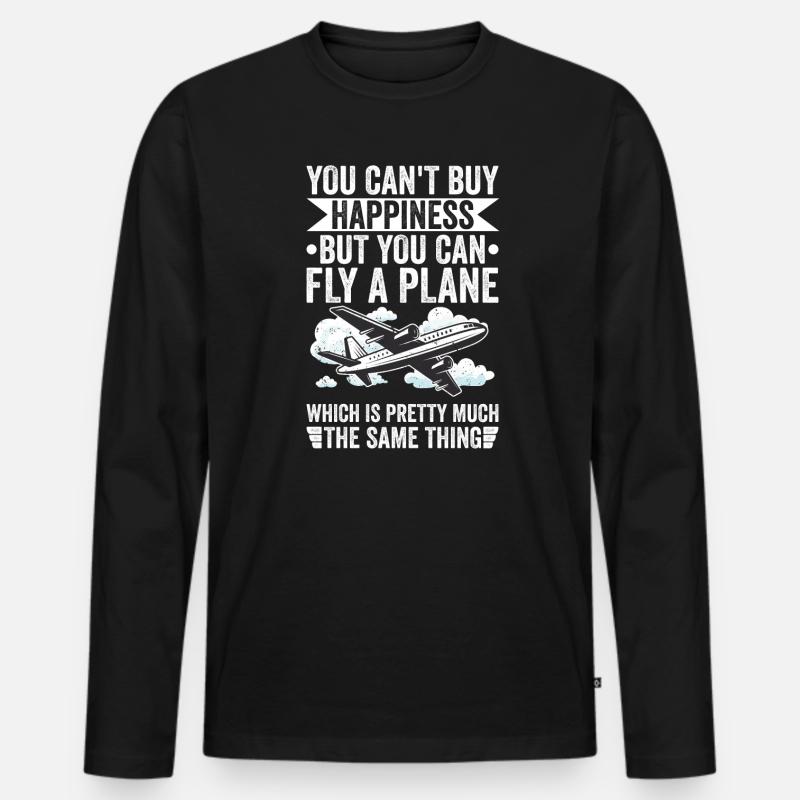 Berufspilot Flugschein Fluglizenz Pilot Männer Premium Bio Langarmshirt