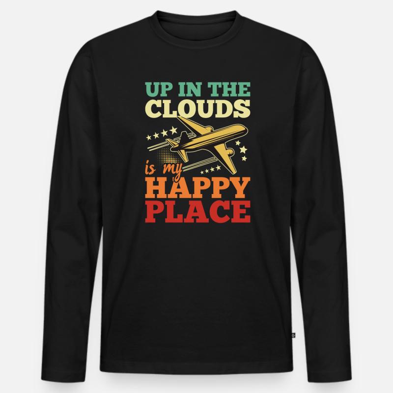 Berufspilot Flugschein Fluglizenz Pilot - Männer Premium Bio Langarmshirt - Schwarz