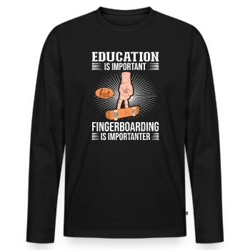 Fingerboard Finger Skateboarding Fingerboarding - Männer Premium Bio Langarmshirt - Schwarz - Vorne - Nico (187cm)