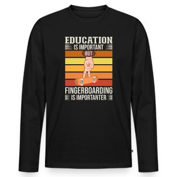 Fingerboard Fingerboarding - T-shirt manches longues Premium bio Homme - noir - Devant - Nico (187cm)