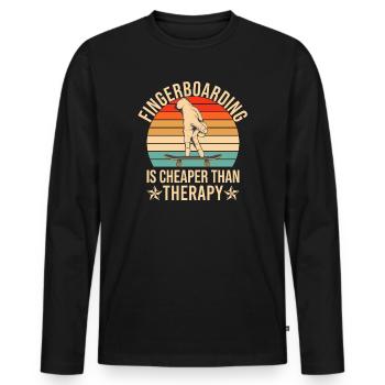 Finger Skateboarding Fingerboarding - Männer Premium Bio Langarmshirt - Schwarz - Vorne - Nico (187cm)