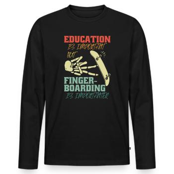 Fingerboard Finger Skateboard - T-shirt manches longues Premium bio Homme - noir - Devant - Nico (187cm)