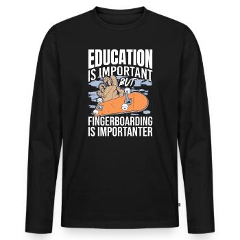 Fingerboard Skating Fingerboarding - T-shirt manches longues Premium bio Homme - noir - Devant - Nico (187cm)