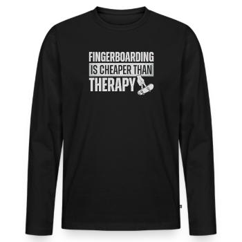 Fingerboard Finger Skateboard Fingerboarding - T-shirt manches longues Premium bio Homme - noir - Devant - Nico (187cm)