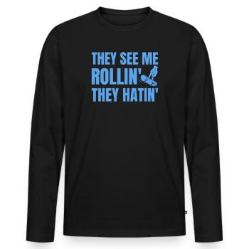 Fingerboard Finger Skateboarding Fingerboarding - Männer Premium Bio Langarmshirt - Schwarz - Vorne - Nico (187cm)