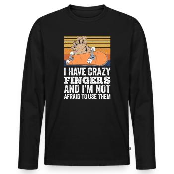 Fingerboard Finger Skateboarding Fingerboarding - Männer Premium Bio Langarmshirt - Schwarz - Vorne - Nico (187cm)