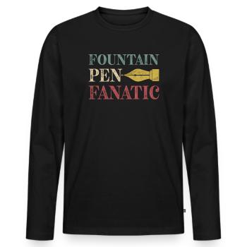 Fountain Pen Fountain Pen Ink Saying Beautiful Font - Men's Premium Organic Long Sleeve Shirt - black - Front - Nico (187cm)