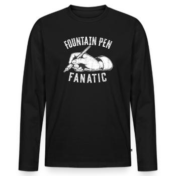 Füllfederhalter Füller Tinte Spruch Kalligraphie - Männer Premium Bio Langarmshirt - Schwarz - Vorne - Nico (187cm)