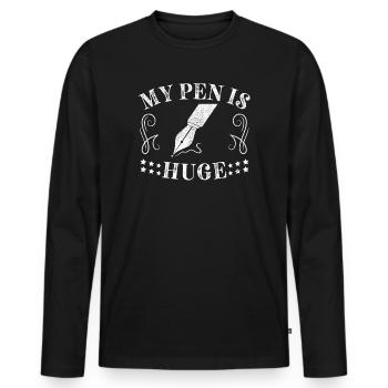My pen is huge - Men's Premium Organic Long Sleeve Shirt - black - Front - Nico (187cm)