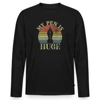 Mein Stift ist riesig Füllfederhalter Schreibgerät - Männer Premium Bio Langarmshirt - Schwarz - Vorne - Nico (187cm)