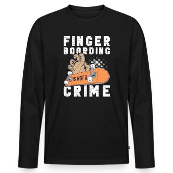 Fingerboard Finger Skateboarding Fingerboarding - Männer Premium Bio Langarmshirt - Schwarz - Vorne - Nico (187cm)