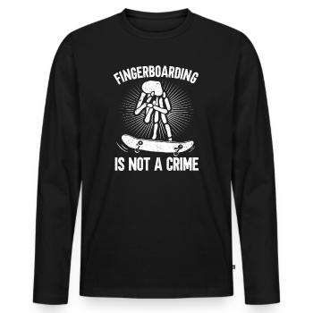 Lustiger Fingerboard-Fingerboard-Fingerboard-Trick - Männer Premium Bio Langarmshirt - Schwarz - Vorne - Nico (187cm)