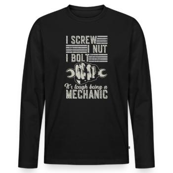 C’est difficile d’être mécanicien - T-shirt manches longues Premium bio Homme - noir - Devant - Nico (187cm)