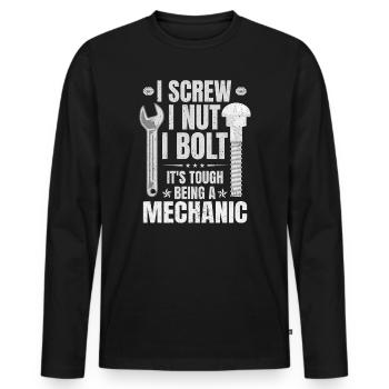 C’est difficile d’être mécanicien - T-shirt manches longues Premium bio Homme - noir - Devant - Nico (187cm)