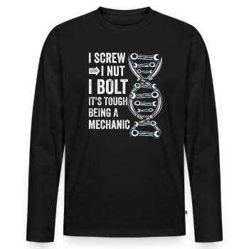 C’est difficile d’être mécanicien - T-shirt manches longues Premium bio Homme - noir - Devant - Nico (187cm)