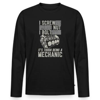 C’est difficile d’être mécanicien - T-shirt manches longues Premium bio Homme - noir - Devant - Nico (187cm)
