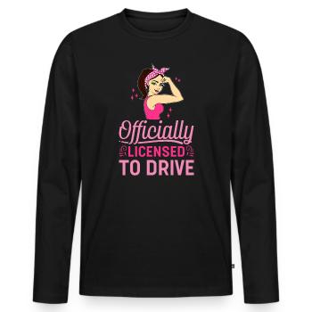 Offiziell zugelassene Fahrerlaubnis — Fahrprüfung - Männer Premium Bio Langarmshirt - Schwarz - Vorne - Nico (187cm)