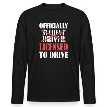 Offiziell zugelassene Fahrerlaubnis — Fahrprüfung - Männer Premium Bio Langarmshirt - Schwarz - Vorne - Nico (187cm)