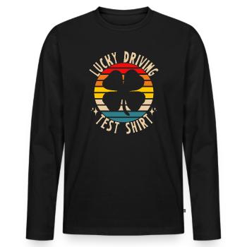 Examen de conduite - Examen de conduite Permis de conduire - T-shirt manches longues Premium bio Homme - noir - Devant - Nico (187cm)