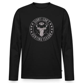 Chasse aux bois de cerf Chasse Saison de chasse - T-shirt manches longues Premium bio Homme - noir - Devant - Nico (187cm)