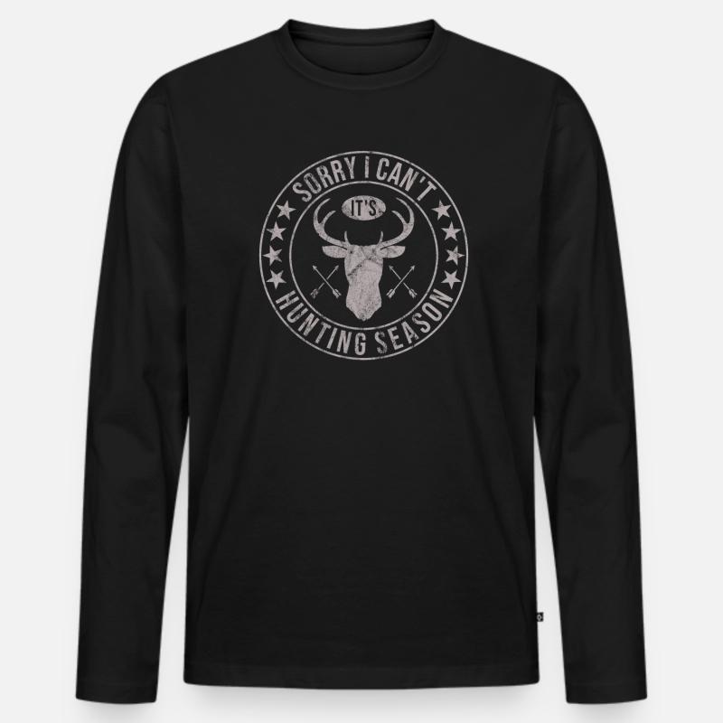 HIrschgeweih Hirschjagd Jagd Jagdsaison - Männer Premium Bio Langarmshirt - Schwarz